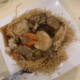 Seafood pan fried noodle that was stale and not crispy. We pointed it out to the two staff but they did nothing about it. Seafood pan fried noodle that was stale and not crispy. We pointed it out to the two staff but they did nothing about it.