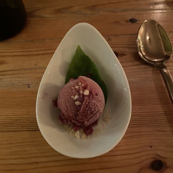 Mana Restaurant - Sorbet palate cleanser with pop rocks! - New American Near Me - Leavenworth, Washington Mana Restaurant - Sorbet palate cleanser with pop rocks! - New American Near Me - Leavenworth, Washington