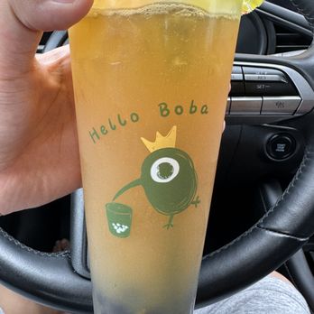 Hello Boba - Mango Green Tea with Boba - Coffee & Tea Near Me - El Monte, California