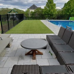 New England Turf Solutions - Artifical turf around pool and patio area