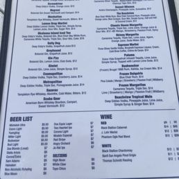 Drink menu Drink menu