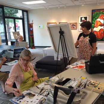 Cordovan Art School - Adult students painting at the Round Rock Art Space - Art Schools Near Me - Round Rock, Texas