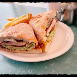 Grilled chicken sandwich with fries $12.75