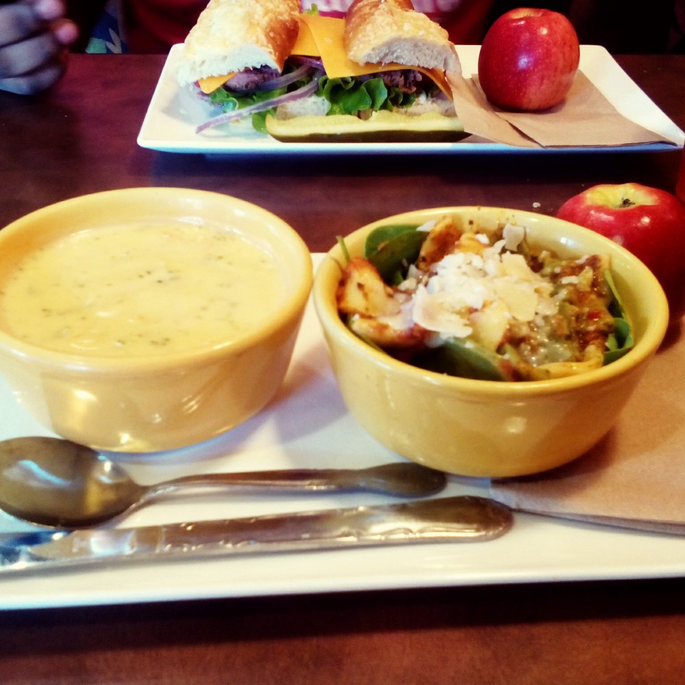 Panera Bread - Chicken Sorrentina Pasta,  broccoli and cheese soup, and an apple to complete this delicious lunch! - Sandwiches Near Me - Charlotte, North Carolina