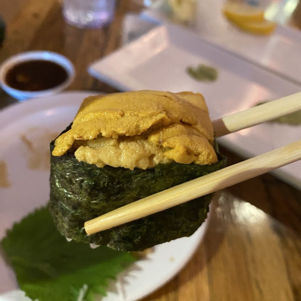 Misaki - The uni plate was yummy and amazing with the mint leaves so tasty - Sushi Bars Near Me - Aurora, Colorado Misaki - The uni plate was yummy and amazing with the mint leaves so tasty - Sushi Bars Near Me - Aurora, Colorado