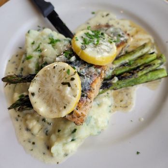 Artemis Mediterranean Grill - Salmon special, so good!! - Greek Near Me - Bee Cave, Texas