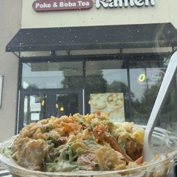 Medium Poké bowl with spicy crab and spicy salmon Medium Poké bowl with spicy crab and spicy salmon