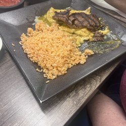 Taqueria la casita - Enchiladas Bisteca with all rice my wife doesn't like refried beans. So sad...