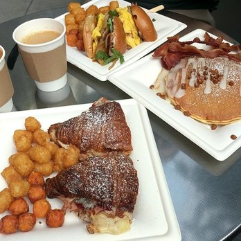 Hash - Cinnamon roll pancakes, the Count sandwich, and Big Papa sandwich on a bagel! - Breakfast & Brunch Near Me - Los Angeles, California