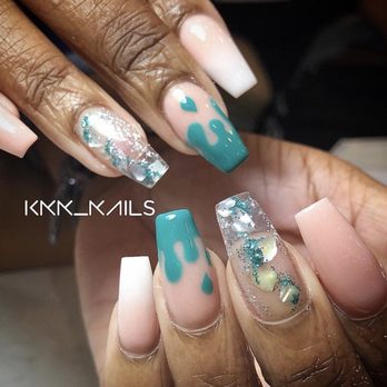 KNN Nails - Drip drip and encapsulated leaves Vincent - Nail Salons Near Me - Springfield, Virginia