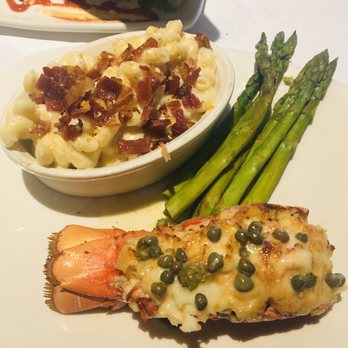 Bonefish Grill - Imperial Lobster, mac n cheese bacon, and asparagus. - Pizza Near Me - Madison, Wisconsin