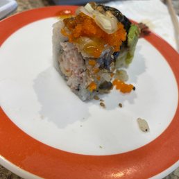 Sushi not sure what this one is but it's good .