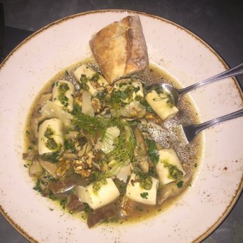 The Ice Plant - Ricotta gnocchi with shiitake mushrooms and a walnut pesto - Cocktail Bars Near Me - St. Augustine, Florida