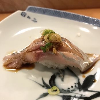 Kinchan Sushi - Omakase 8 of 12, mackerel with ponzu - Sushi Bars Near Me - Honolulu, Hawaii Kinchan Sushi - Omakase 8 of 12, mackerel with ponzu - Sushi Bars Near Me - Honolulu, Hawaii