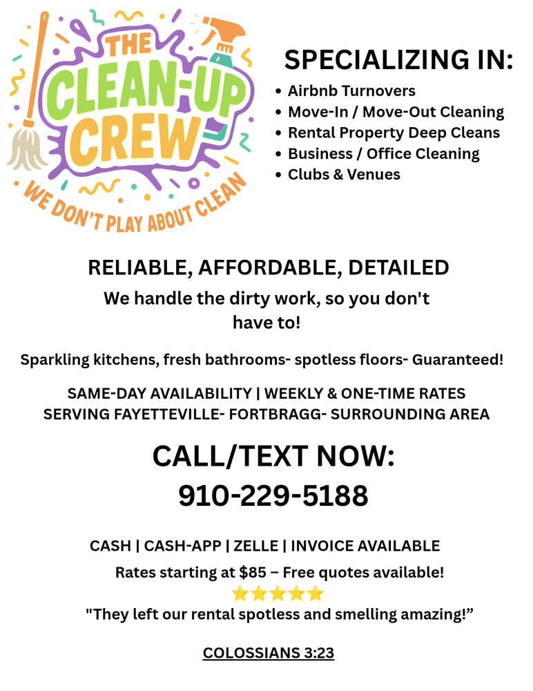 THE CLEAN-UP CREW - Updated April 2026 - Request a Quote - Fayetteville ...
