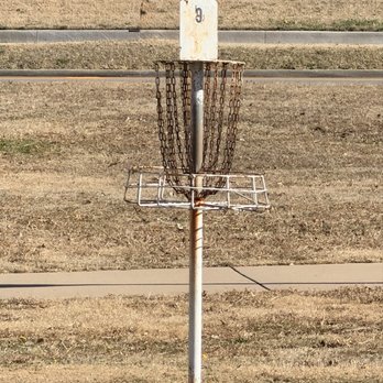 Jack Guthery Disc Golf Course - 9th hole basket - Disc Golf Near Me - Midwest City, Oklahoma Jack Guthery Disc Golf Course - 9th hole basket - Disc Golf Near Me - Midwest City, Oklahoma