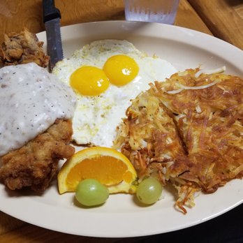 Mulberry Lane Cafe - This is what I had, the country-fried steak breakfast platter. - Breakfast & Brunch Near Me - Melbourne, Florida