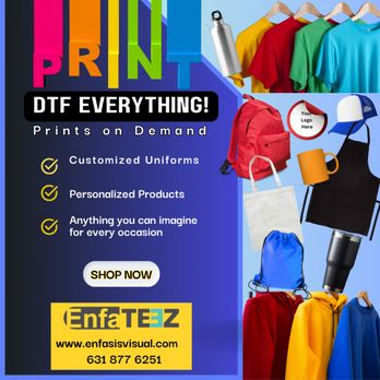 Enfasis Visual - Now you can customize any item. Big or small orders! - Vehicle Wraps Near Me - Central Islip, New York