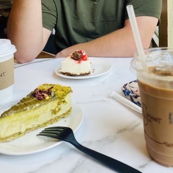 Mocha Point - Pistachio rose petal cheesecake - surprisingly savoury! Adeni Chai - iced cardamom heaven. Mofawar - Christmas in a cup. - Coffee & Tea Near Me - Saint Charles, Missouri Mocha Point - Pistachio rose petal cheesecake - surprisingly savoury! Adeni Chai - iced cardamom heaven. Mofawar - Christmas in a cup. - Coffee & Tea Near Me - Saint Charles, Missouri