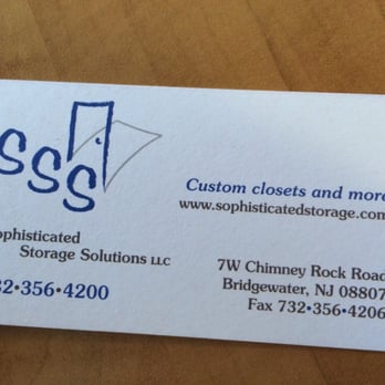 Sophisticated Storage Solutions - Card - Home Organization Near Me - Bound Brook, New Jersey
