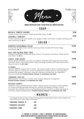 Menu photo 4 Monica’s Mithai Cafe & Bar Andover, MA
