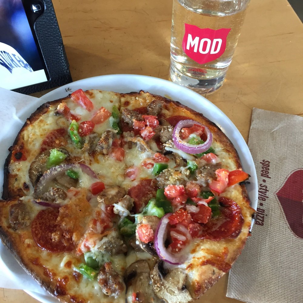 MOD Pizza - My own yummy creation! A build-your-own mini & some wine :) - Pizza Near Me - Vancouver, Washington MOD Pizza - My own yummy creation! A build-your-own mini & some wine :) - Pizza Near Me - Vancouver, Washington