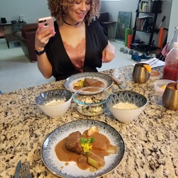Alinea - Short ribs with apple and celery, corn orzo with marscapone, porcini mushrooms. - New American Near Me - Chicago, Illinois