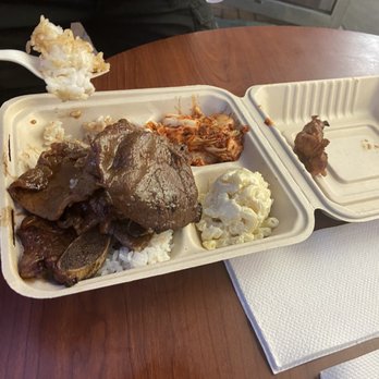 Me's BBQ - Beef Kalbi , Rice , Macaroni Salad & Kimchi - Korean Near Me - Honolulu, Hawaii Me's BBQ - Beef Kalbi , Rice , Macaroni Salad & Kimchi - Korean Near Me - Honolulu, Hawaii