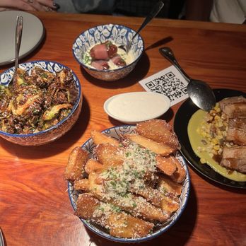 Figo Wine Bar - Bistro Fries, Brussel Sprouts, Pork Belly, Dates - Wine Bars Near Me - Chicago, Illinois