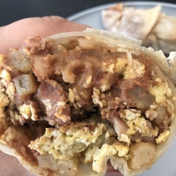 Taqueria Los Alteños - Bacon Breakfast Burrito ordered to be made without beans. - Mexican Near Me - Fairfield, California Taqueria Los Alteños - Bacon Breakfast Burrito ordered to be made without beans. - Mexican Near Me - Fairfield, California
