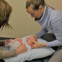 Dancingspine Chiropractic in Frederick - This newborn was born breeched. Dr. Grove checked her and she had a gentle adjustment. Baby's respond great to chiropractic care