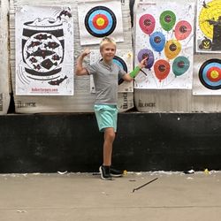 My kid was very excited he got almost got a bullseye