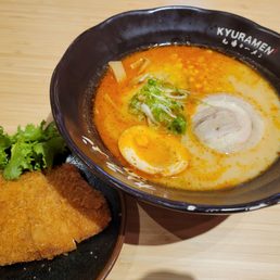 Tonkotsu ramen and fried pork cutlet Tonkotsu ramen and fried pork cutlet