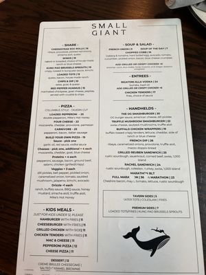 Menu photo 1 Small Giant Tampa, FL