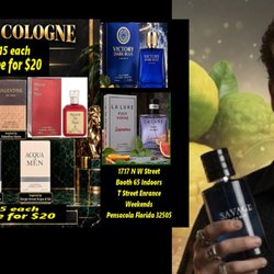 T & W Flea Market - Perfumes colognes inspired clones Pensacola Florida three for $20 Visit me when in Pensacola Facebook me for hours and location in Beulah