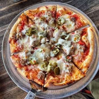 Transfer Pizzeria Café - Jalapeño and spicy sausage pizza. - Italian Near Me - Milwaukee, Wisconsin