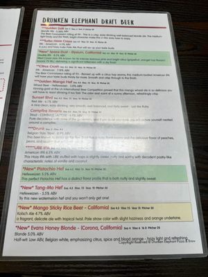 Menu photo 5 Drunken Elephant Pizza & Brews Temecula, CA