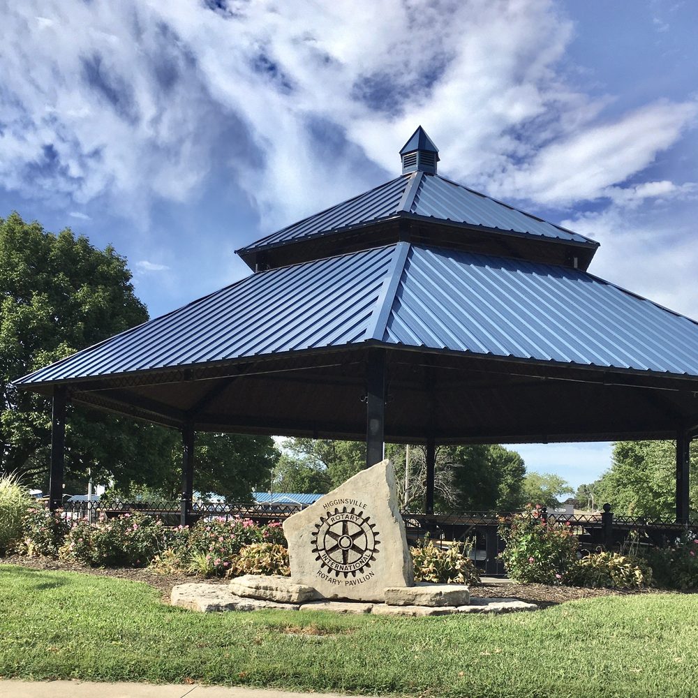 Fairground Park - This central, large gazebo is one of several covered picnic pavilions in the park. - Playgrounds Near Me - Higginsville, Missouri