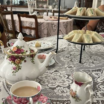 The Olde Magnolia Tea Room - Tea set up and pastries - Tea Rooms Near Me - Upland, California The Olde Magnolia Tea Room - Tea set up and pastries - Tea Rooms Near Me - Upland, California