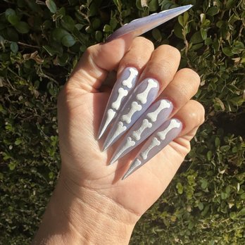 Jennie's Nails - Halloween 2022. Translucent nails w/ 3D bones. - Nail Salons Near Me - San Bruno, California Jennie's Nails - Halloween 2022. Translucent nails w/ 3D bones. - Nail Salons Near Me - San Bruno, California