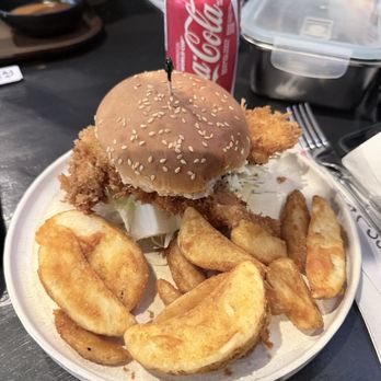 Nangman Pocha - Chicken katsu burger - Korean Near Me - North York, Ontario Nangman Pocha - Chicken katsu burger - Korean Near Me - North York, Ontario