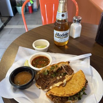 Taqueria la Cihualteca - ... my Quesabirrias with hot sauce, consume and a Modelo - Mexican Near Me - Wenatchee, Washington Taqueria la Cihualteca - ... my Quesabirrias with hot sauce, consume and a Modelo - Mexican Near Me - Wenatchee, Washington