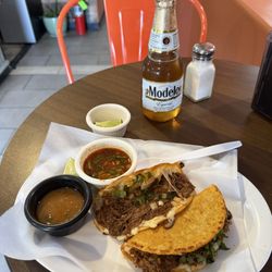 Taqueria la Cihualteca - ... my Quesabirrias with hot sauce, consume and a Modelo
