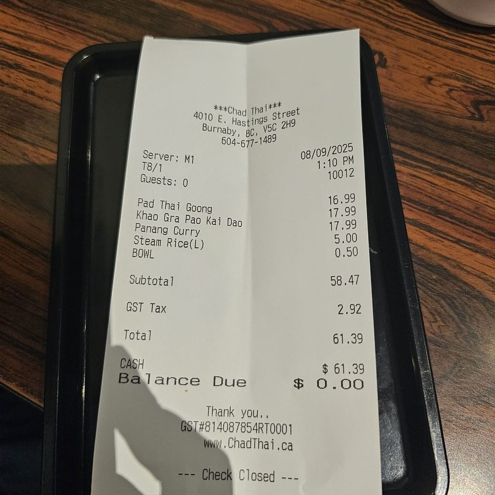 Chad Thai - Thai Near Me - Burnaby, British Columbia