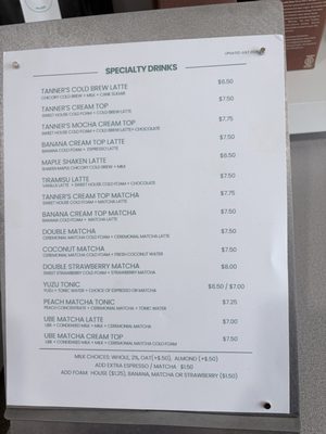 Menu photo 2 Tanner's Coffee La Mirada, CA Menu photo 2 Tanner's Coffee La Mirada, CA