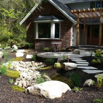 Grounded Landscape Design - This used to be a flat, mossy lawn! - Landscape Architects or Designers Near Me - Bellevue, Washington Grounded Landscape Design - This used to be a flat, mossy lawn! - Landscape Architects or Designers Near Me - Bellevue, Washington