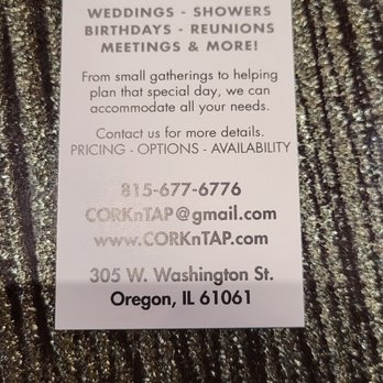 Cork & Tap - business card for event space - Wine Bars Near Me - Oregon, Illinois Cork & Tap - business card for event space - Wine Bars Near Me - Oregon, Illinois