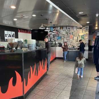 Rad Coffee - I liked the flames around the register desk - Coffee & Tea Near Me - Covina, California