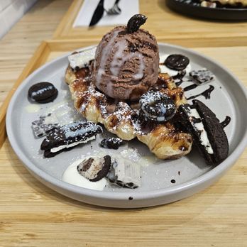 Croffle House - a plate of food with ice cream and chocolate - Coffee & Tea Near Me - Richmond Hill, Ontario Croffle House - a plate of food with ice cream and chocolate - Coffee & Tea Near Me - Richmond Hill, Ontario