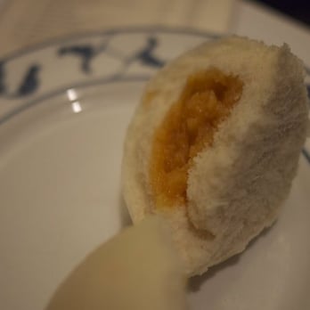 Yank Sing - inside of steamed custard buns - Dim Sum Near Me - San Francisco, California Yank Sing - inside of steamed custard buns - Dim Sum Near Me - San Francisco, California